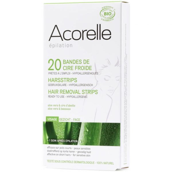 Acorelle Ready To Use Aloe Vera And Beeswax Face Strips 20 Strips