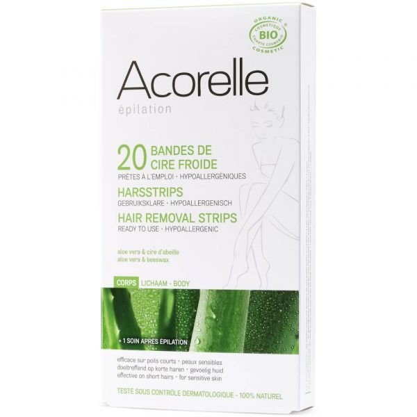Acorelle Ready To Use Aloe Vera And Beeswax Leg Strips 20 Strips