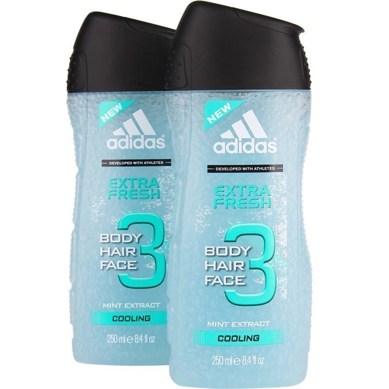 Adidas 3 In 1 Extra Fresh Duo Shower Gel 250 x 2