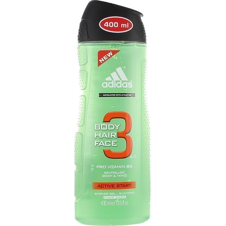 Adidas 3 in 1 Active Start Shower Gel Shower Gel 400ml
