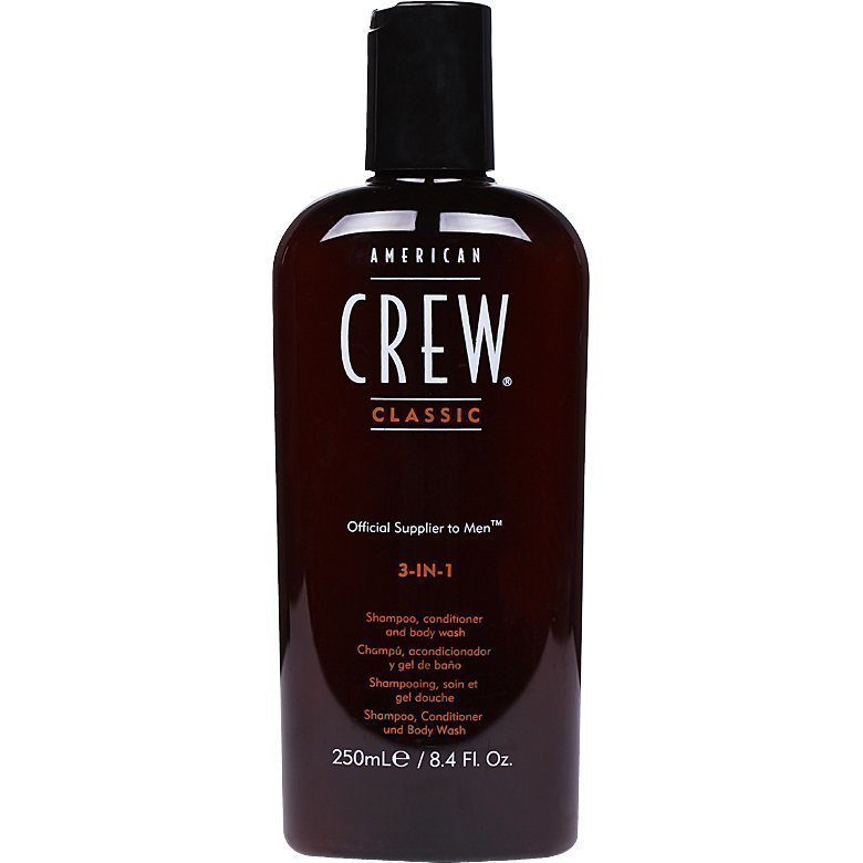 American Crew 3-In-1  Shampoo Conditioner & Body Wash 250ml
