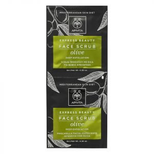 Apivita Express Face Scrub For Deep Exfoliation Olive 2x8 Ml