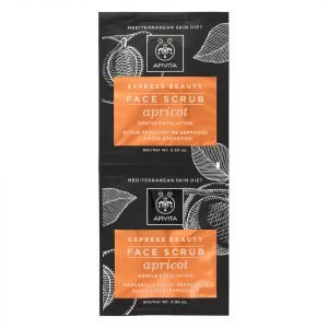 Apivita Express Face Scrub For Gentle Exfoliation Apricot 2x8 Ml