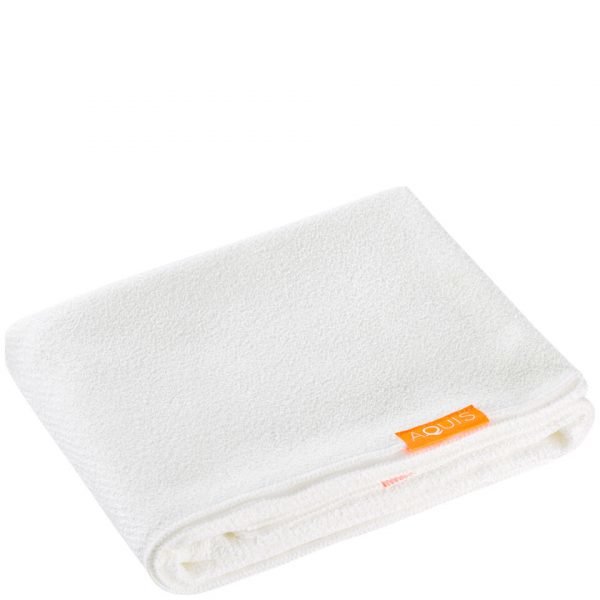 Aquis Long Hair Towel Lisse Luxe White