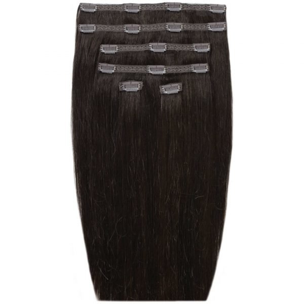 Beauty Works 18 Double Hair Set Clip-In Extensions Ebony 1b