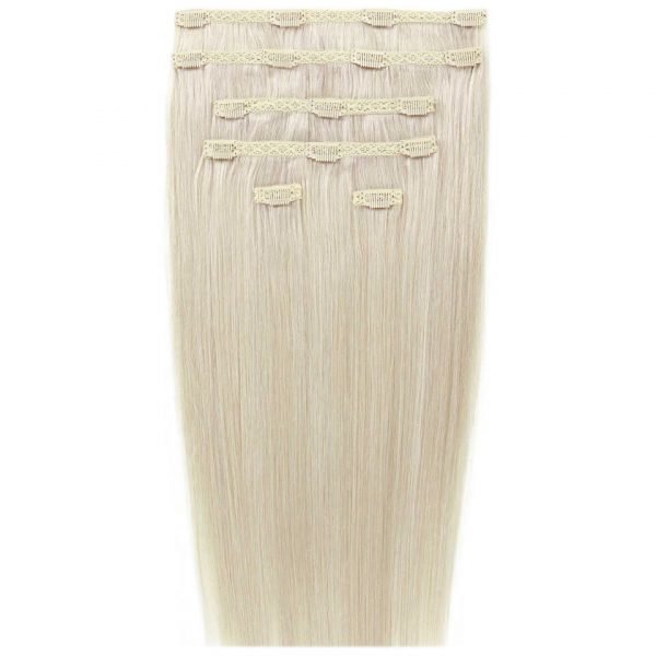 Beauty Works 18 Double Hair Set Clip-In Extensions Pure Platinum 60a