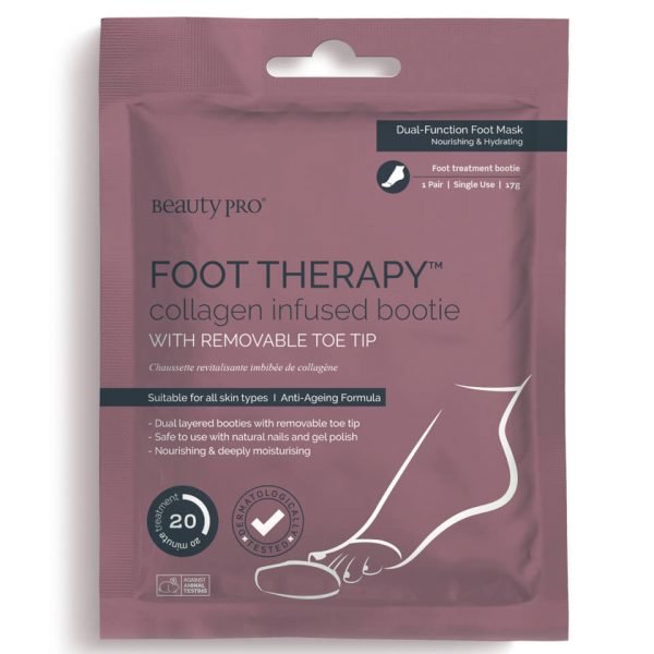 Beautypro Foot Therapy Collagen Infused Bootie With Removable Toe Tip 1 Pair