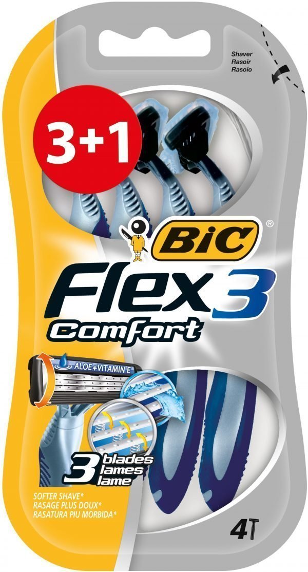 Bic Flex 3 Comfort Varsiterä 3+1 Kpl