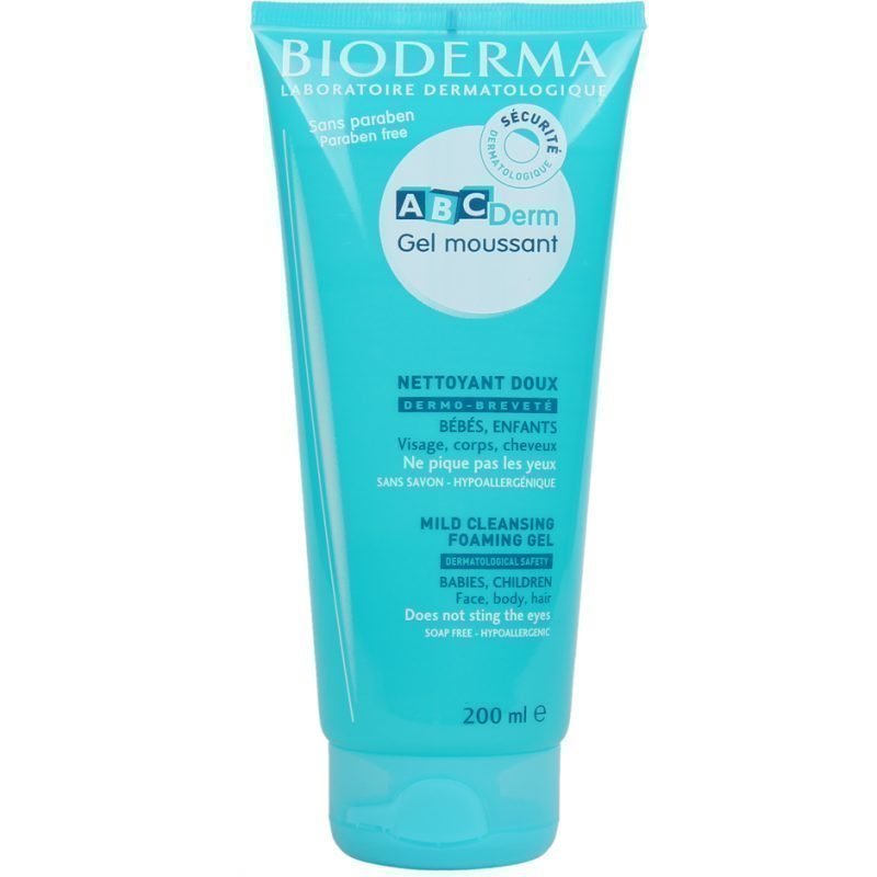 Bioderma ABCDerm Gel Moussant Mild Cleansing Foaming Gel. Babies Children. Face Body Hair 200ml