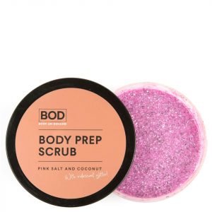 Bod Body Prep Scrub Pink Salt And Coconut With Iridescent Glitter