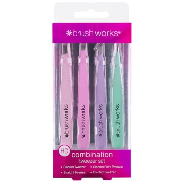 Brushworks Hd Combination Tweezer Set Pastels