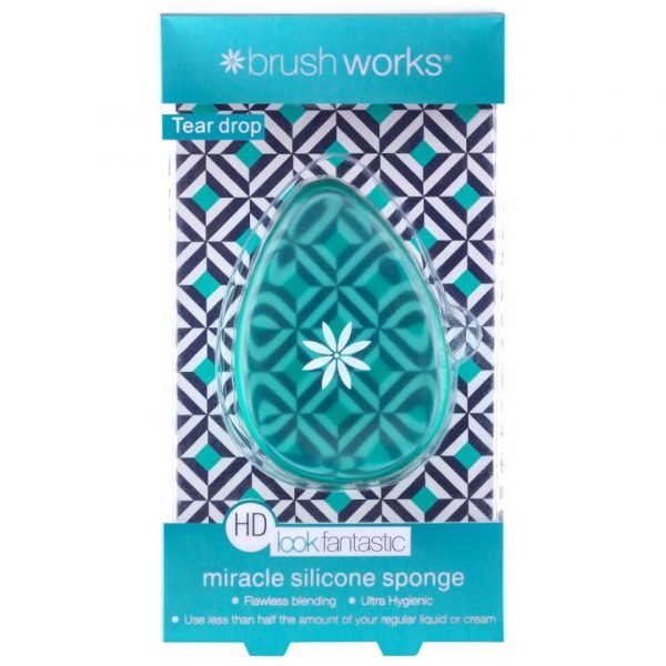 Brushworks Hd Silicone Miracle Sponge Tear Drop Applicator Teal