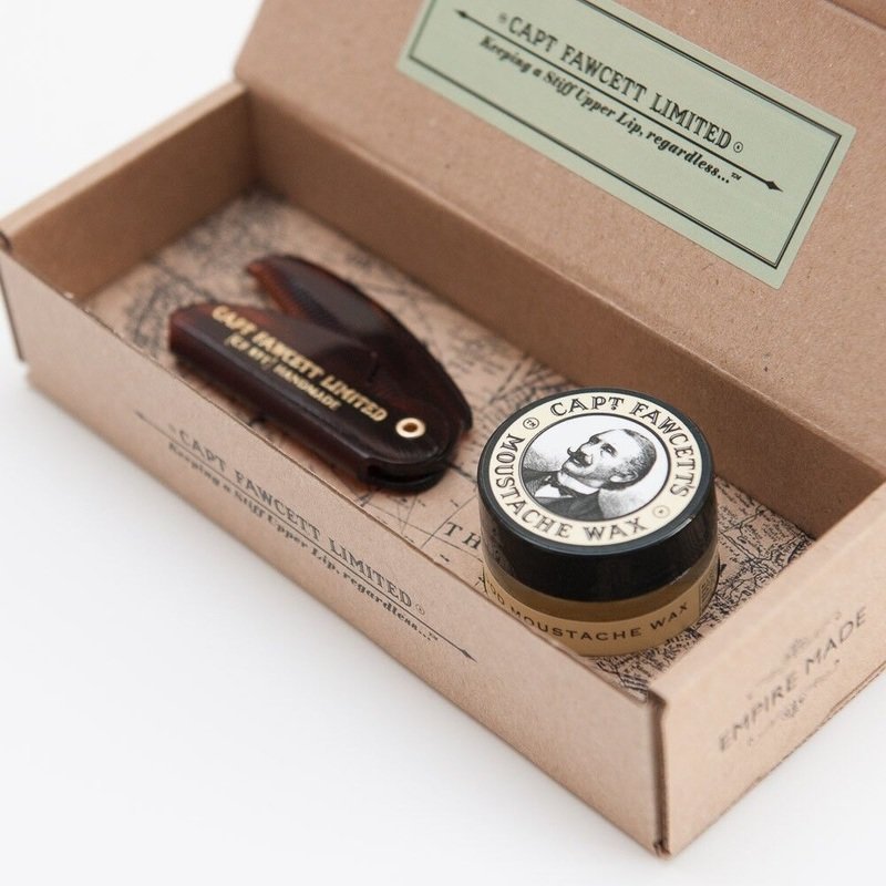 Captain Fawcett Moustache Wax&Folding Comb Sandelwood