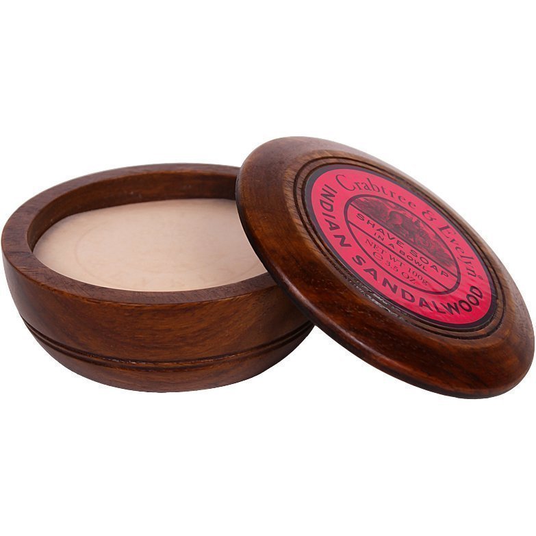 Crabtree & Evelyn Indian Sandalwood Shave Soap in Wooden Bowl 100g