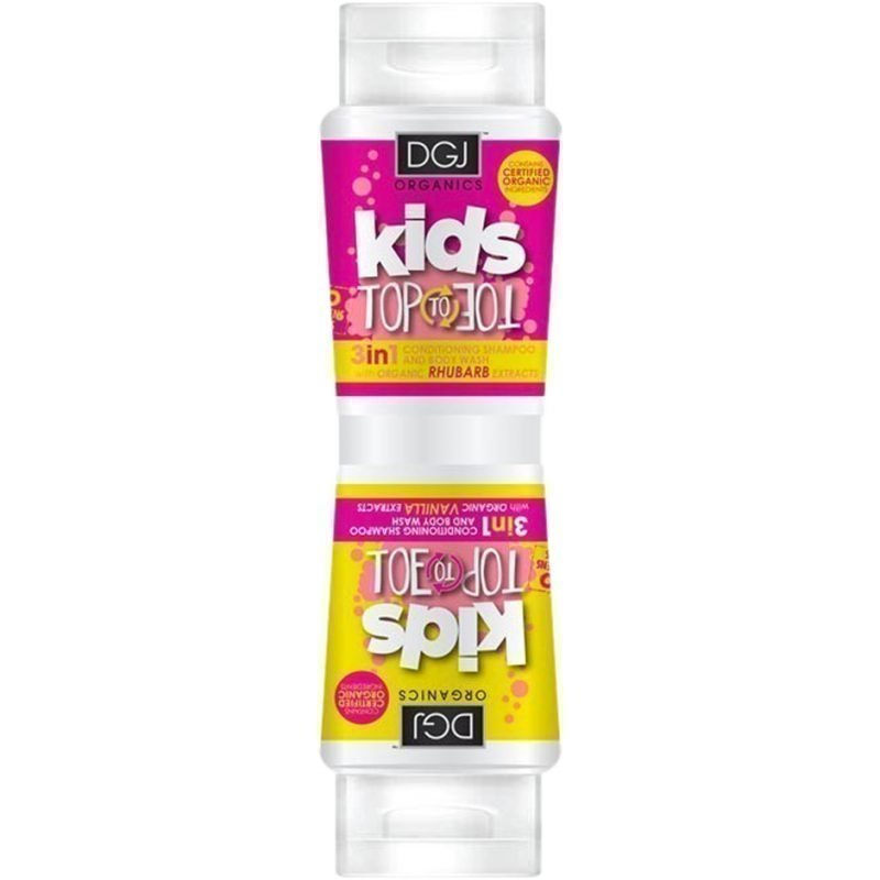 DGJ Organics Kids Top To Toe 3 in 1 Conditioning Shampoo And Body Wash Rhubarb & Custard 250ml
