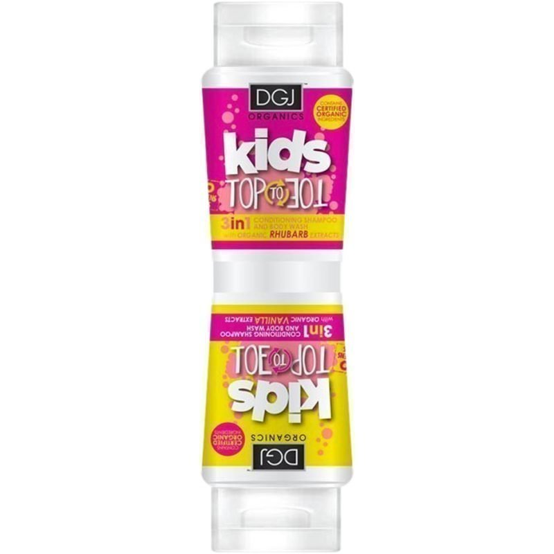 DGJ Organics Kids Top To Toe 3 in 1 Conditioning Shampoo And Body Wash Rhubarb & Custard 250ml