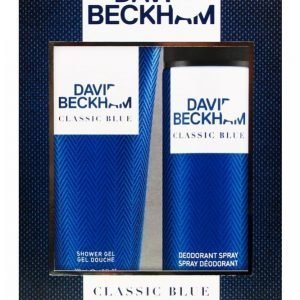 David Beckham Classic Blue Lahjapakkaus: Shower Gel 200 Ml + Deo Spray 150 Ml