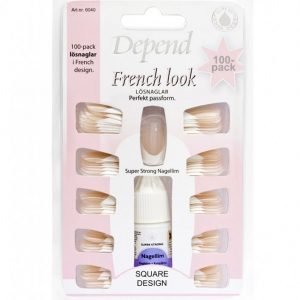 Depend French Look Nails 100-Pack Tekokynnet Vaaleanpunainen