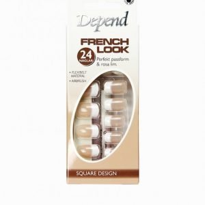 Depend French Look Nails Long Square Design Tekokynnet Beige