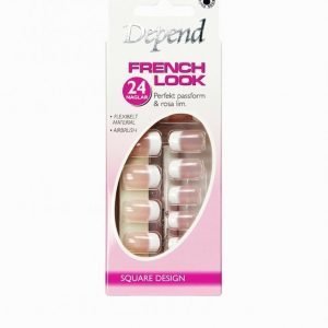 Depend French Look Nails Long Square Design Tekokynnet Vaaleanpunainen