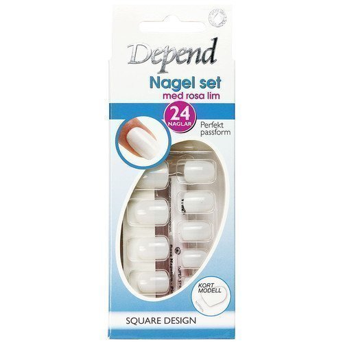 Depend Nagel Set med Rosa Lim 6034 Kort Modell