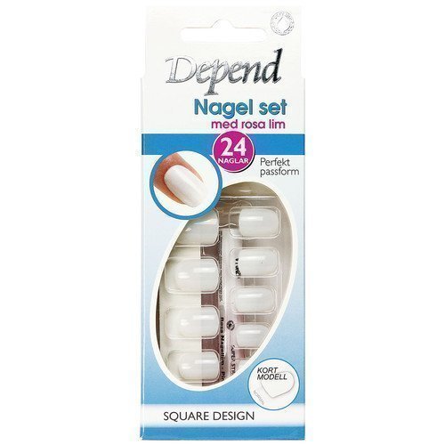 Depend Nagel Set med Rosa Lim 6034 Kort Modell