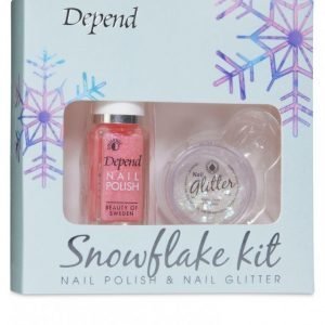 Depend Snowflake Nail Kit Kynsilakka Glitter Pink