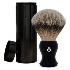 Eshave Silvertip Badger Hair Travel Shaving Brush Black