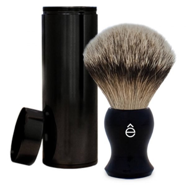 Eshave Silvertip Badger Hair Travel Shaving Brush Black