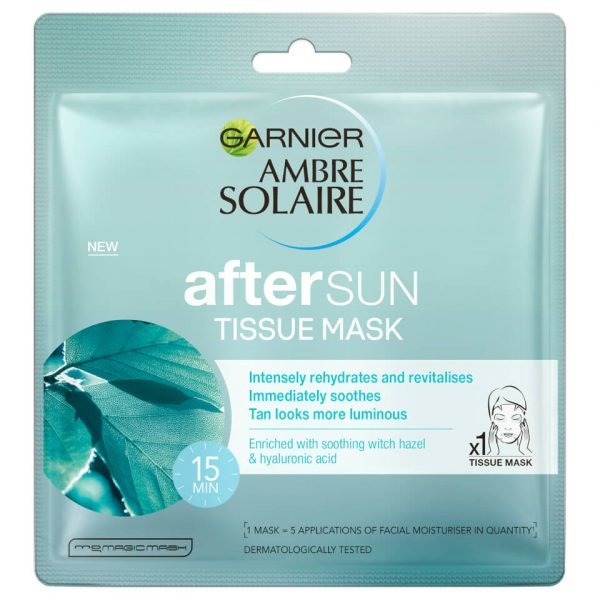 Garnier Ambre Solaire After Sun Cooling Face Sheet Masks Pack Of 5