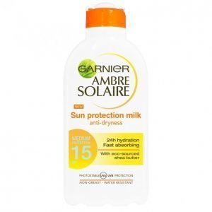 Garnier Ambre Solaire Sun Protection Milk Spf 15 Aurinkoemulsio 200 Ml