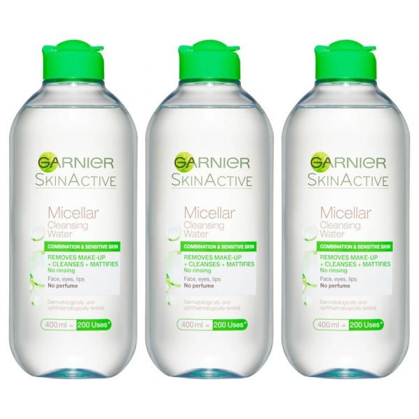 Garnier Micellar Cleansing Water Combination And Sensitive Skin 400 Ml 3 Pack