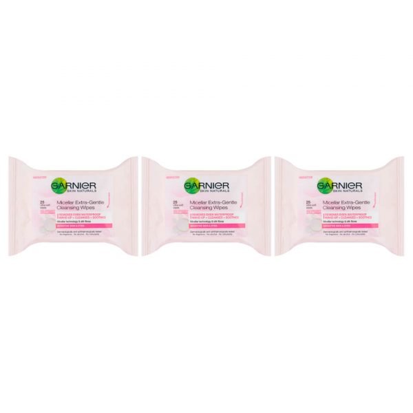 Garnier Micellar Extra-Gentle Cleansing Wipes Sensitive Skin 25 Wipes 3 Pack