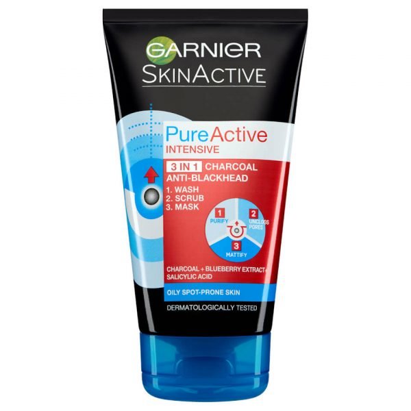 Garnier Pure Active Intensive 3 In 1 Anti-Blackhead Charcoal Wash