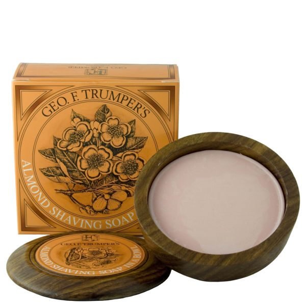 Geo. F. Trumper Almond Oil Hard Shaving Soap Wooden Bowl 80 G
