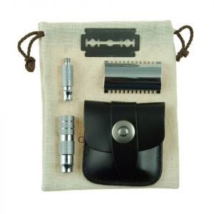 Geo. F. Trumper Double Sided Travel Razor In Leather Case