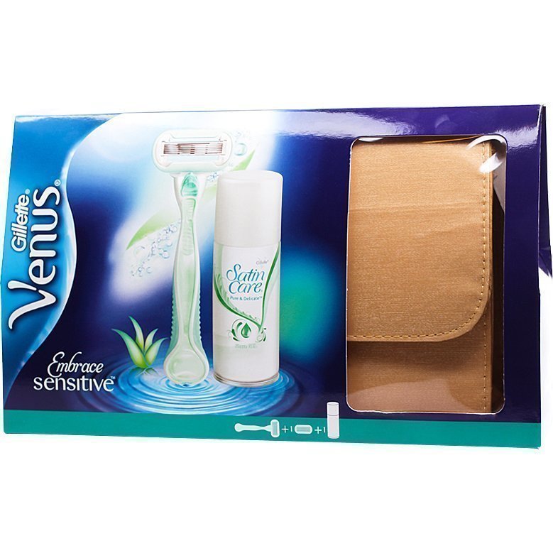 Gillette Venus Embrace Razor 1 Blade Shave Gel 75ml Toilettry Bag