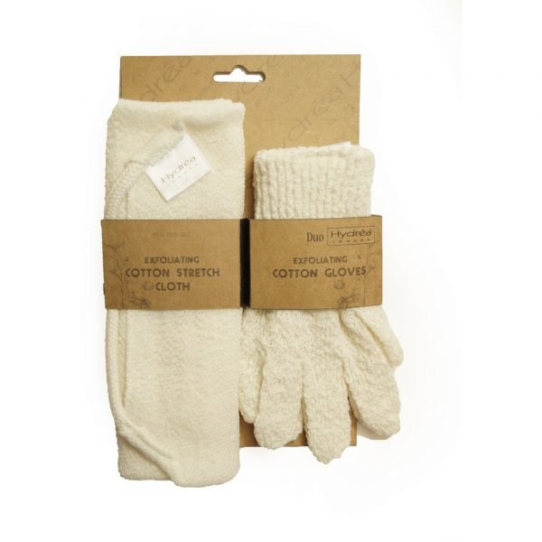 Hydrea London Exfoliating Stretch Cloth & Gloves Duo Set