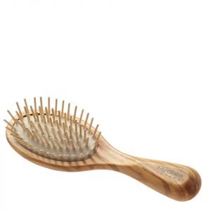 Hydrea London Olive Wood Handbag Size Anti Static Hair Brush