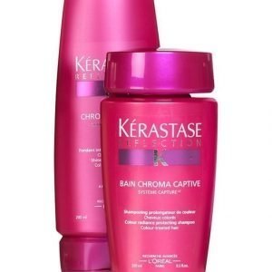 Kerastase Réflection Pakkaus Bain Chroma Captive Shampookylpy 250 ml Ja Lait Chroma Captive Hoitoaine 200 ml Värjätyille Hiuksille