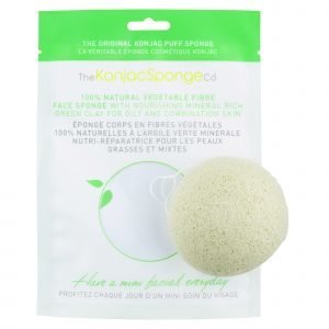 Konjac Sponge Facial Puff With French Green Clay Ihonpuhdistussieni