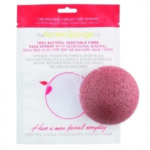 Konjac Sponge Facial Puff With Red Clay Ihonpuhdistussieni