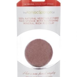 Konjac Sponge Premium Facial Puff French Red Clay Ihonpuhdistussieni