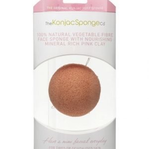 Konjac Sponge Premium Facial Puff Pink Clay Ihonpuhdistussieni