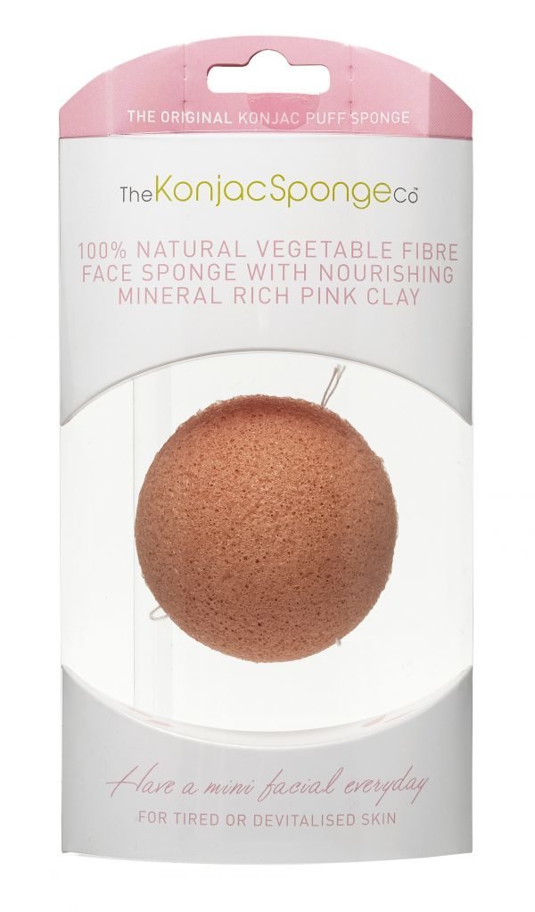 Konjac Sponge Premium Facial Puff With Pink Clay Ihonpuhdistussieni