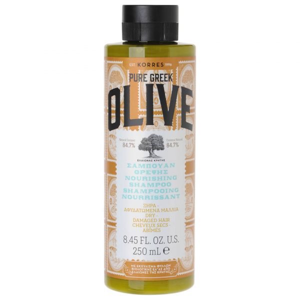 Korres Natural Pure Greek Olive Nourishing Shampoo For Dry / Damaged Hair 250 Ml