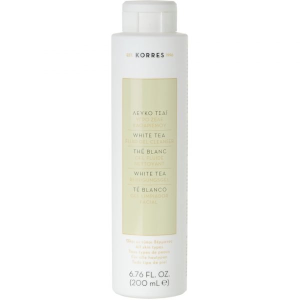 Korres Natural White Tea Facial Fluid Gel Cleanser 200 Ml