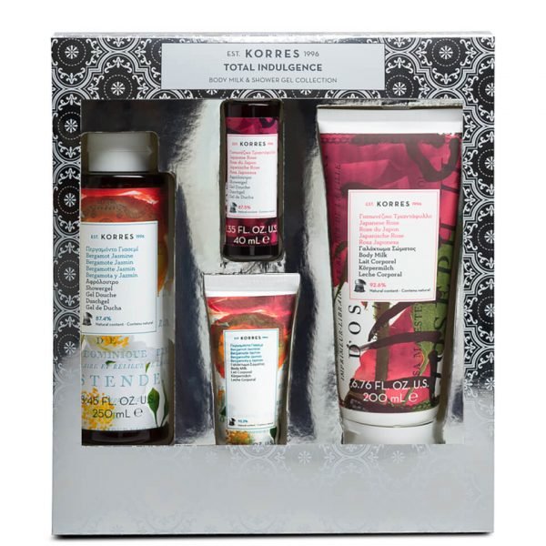 Korres Total Indulgence Bergamot Jasmine And Japanese Rose Body Milk And Shower Gel Collection