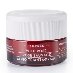 Korres Wild Rose 24 Tunnin Kosteuttava Ja Kirkastava Voide Rasvaiselle Ja Sekaiholle 40 Ml