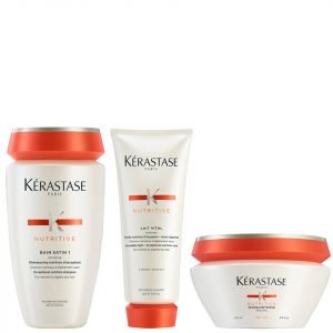 Kérastase Nutritive Bain Satin 1 250 Ml Nutritive Lait Vital And Masquintense Cheveux Fins For Thin Hair 200 Ml